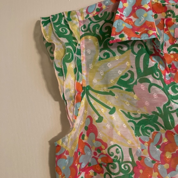 Lilly Pulitzer ruffle sleeve top - Picture 4 of 4